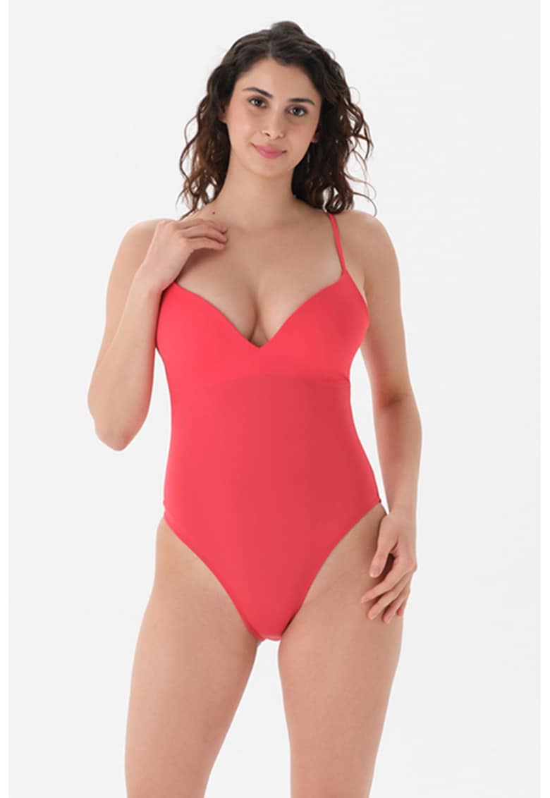 Costum de baie întreg roz aprins