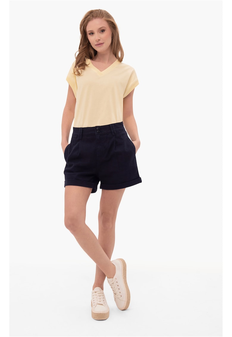 Pantaloni scurti din denim E-Candy pentru femei - bleumarin inchis