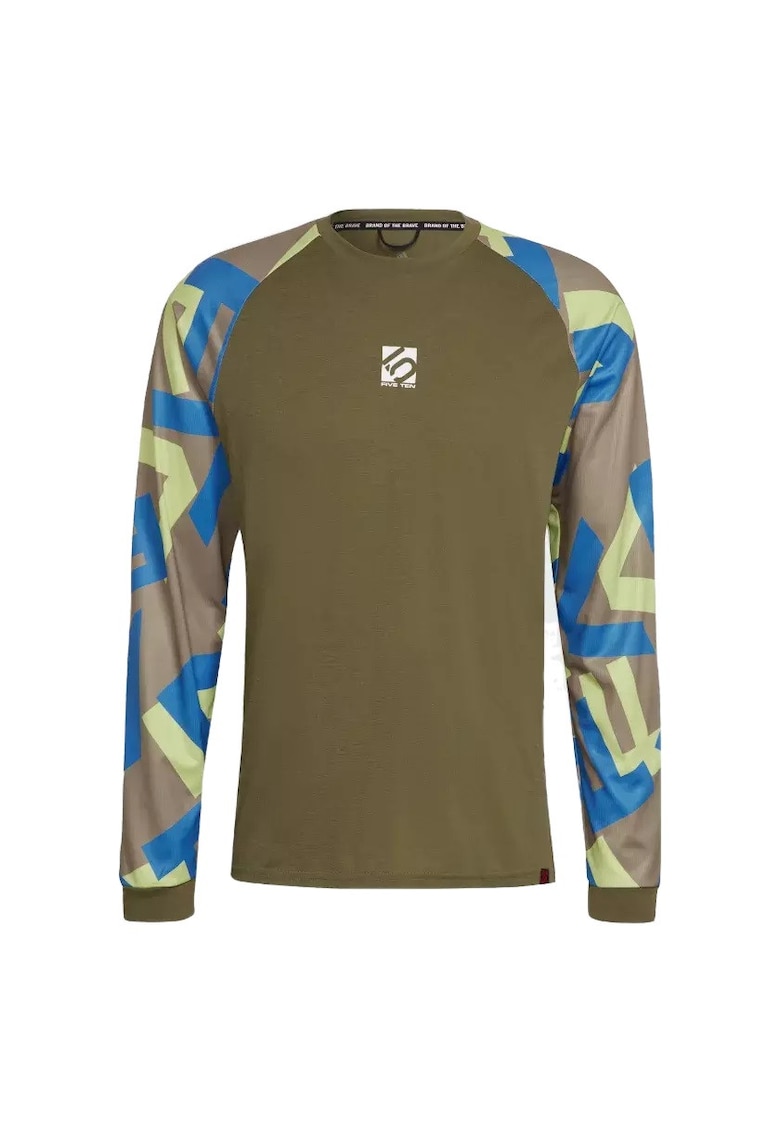 Bluza ciclism barbati TrailX Kaki/Albastru