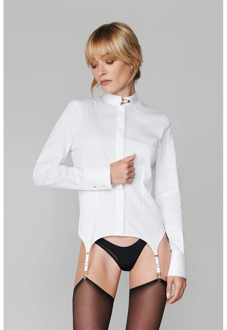 Cămașă cu portjartiere - - Alb