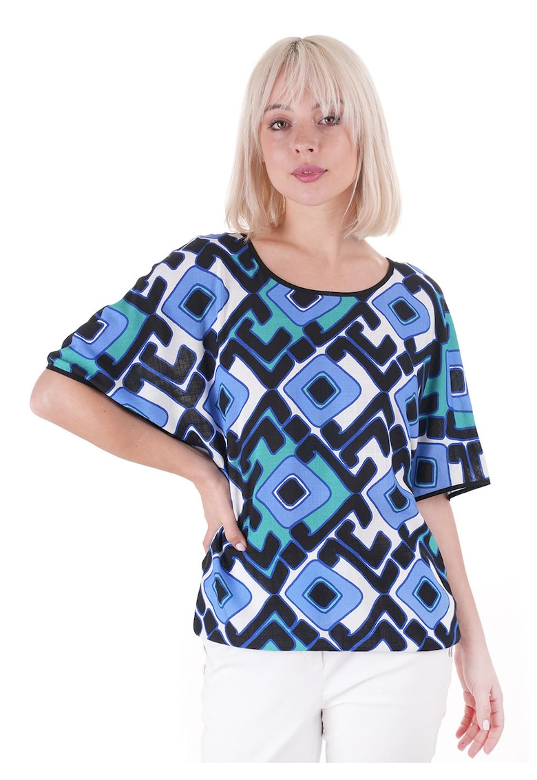 Bluza din viscoza - cu imprimeu geometric