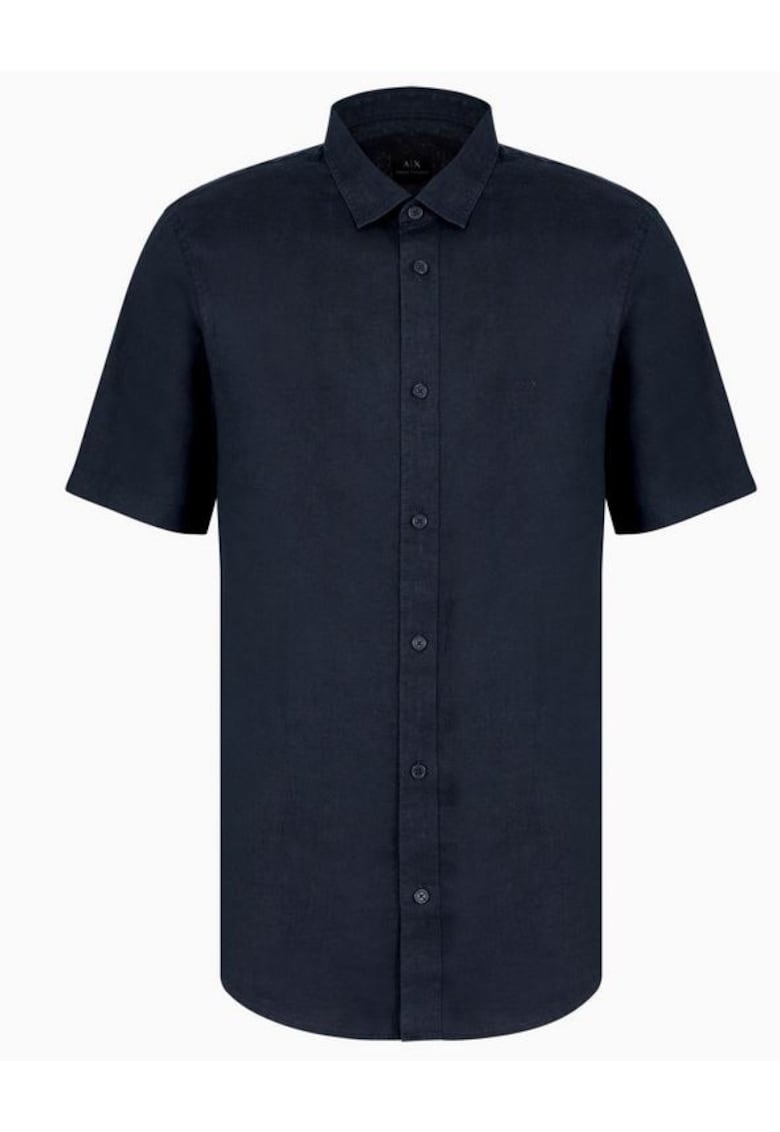 Armani Exchange Camasa din in regular fit cu maneci scurta