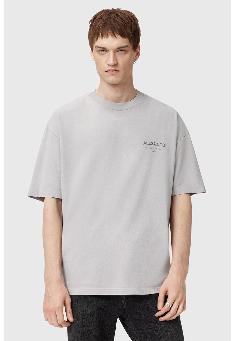 Tricou lejer cu logo - Gri deschis