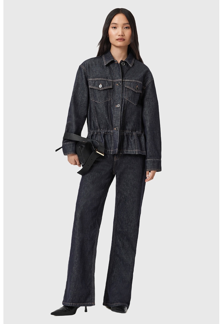Jacheta din denim cu terminatie cu peplum Denby