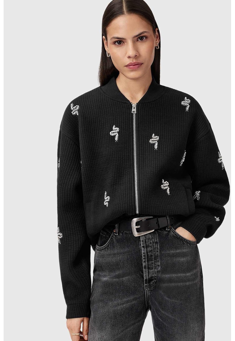 Bluza de trening tricotata cu broderie Rhea