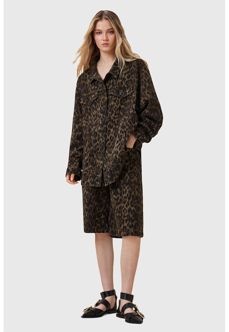Jacheta din denim cu animal print Willow