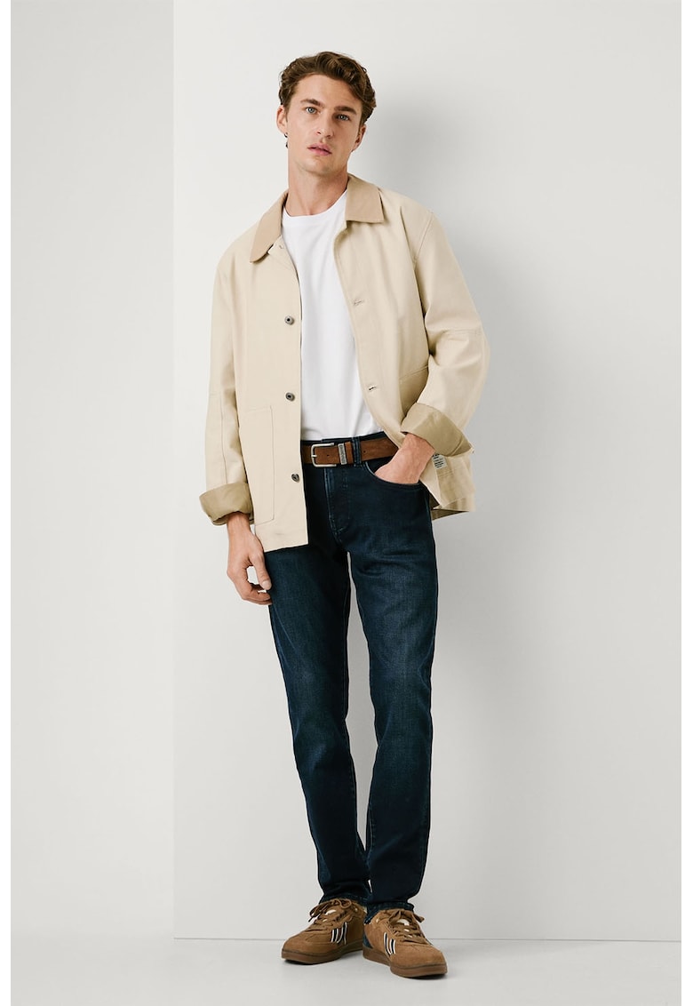 Blugi slim fit cu talie medie - Bleumarin