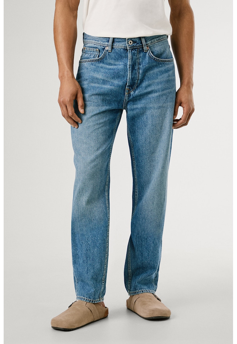 Blugi cu aspect decolorat - Albastru deschis