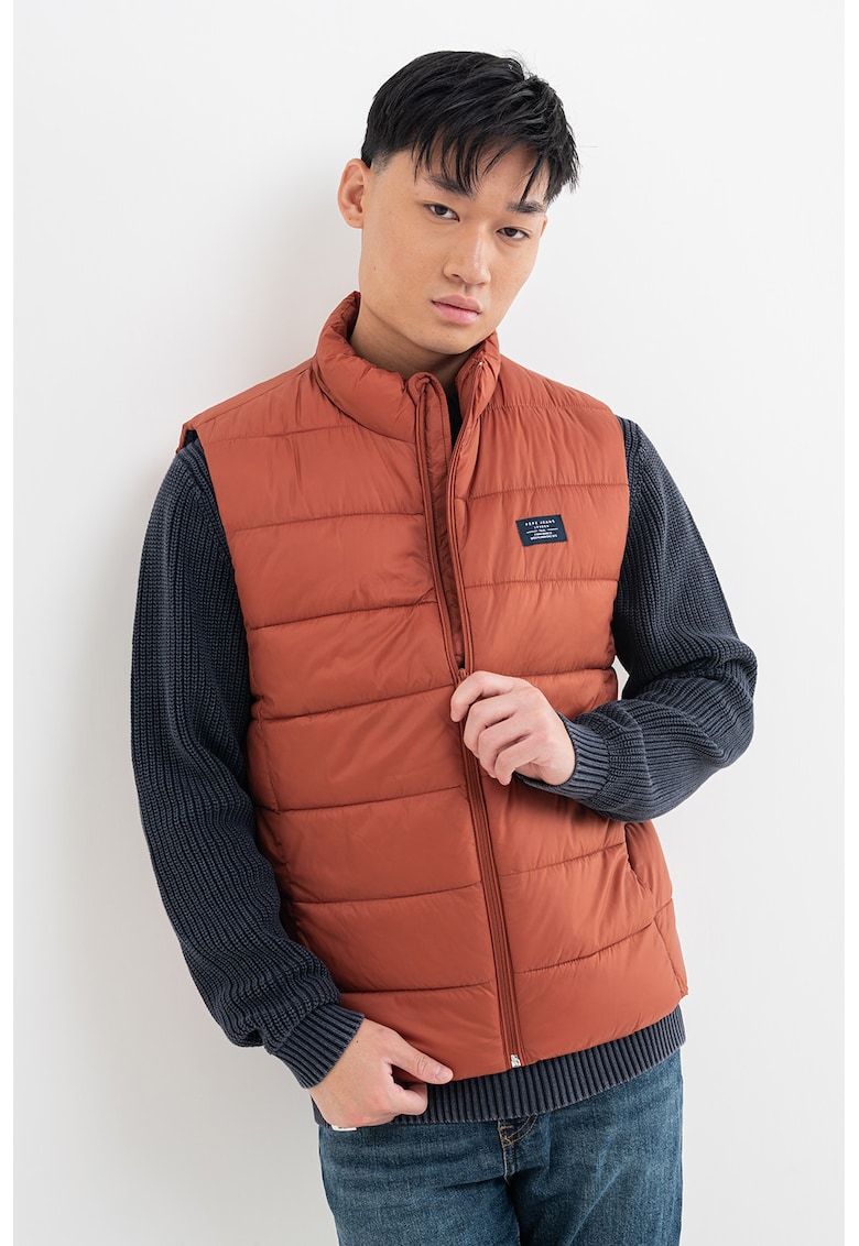 Vesta cu guler mediu si buzunare laterale