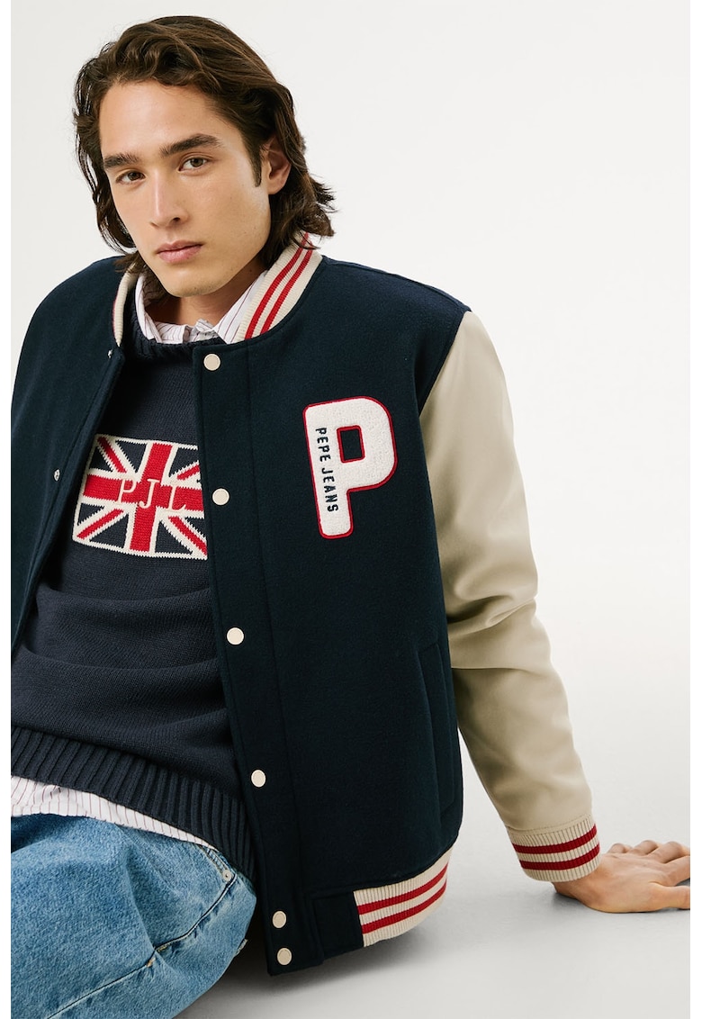 Jacheta cu bomber cu buzunare laterale