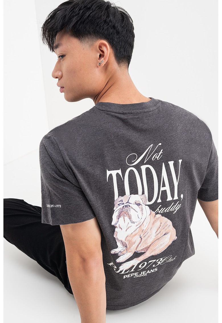 Tricou de bumbac cu imprimeu pe spate