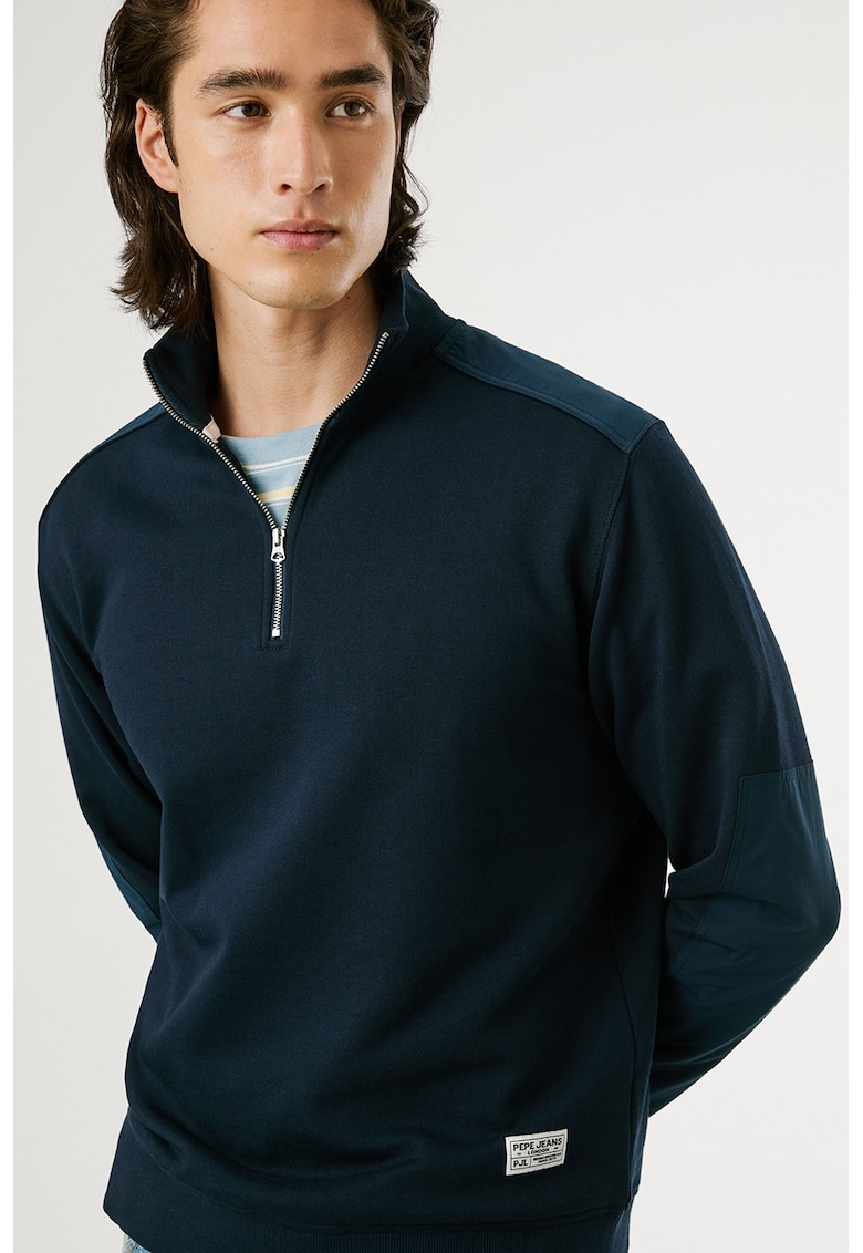 Bluza de trening de bumbac cu fenta cu fermoar