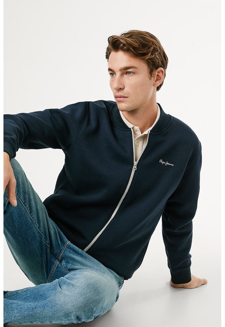 Bluza de trening de bumbac - cu fermoar