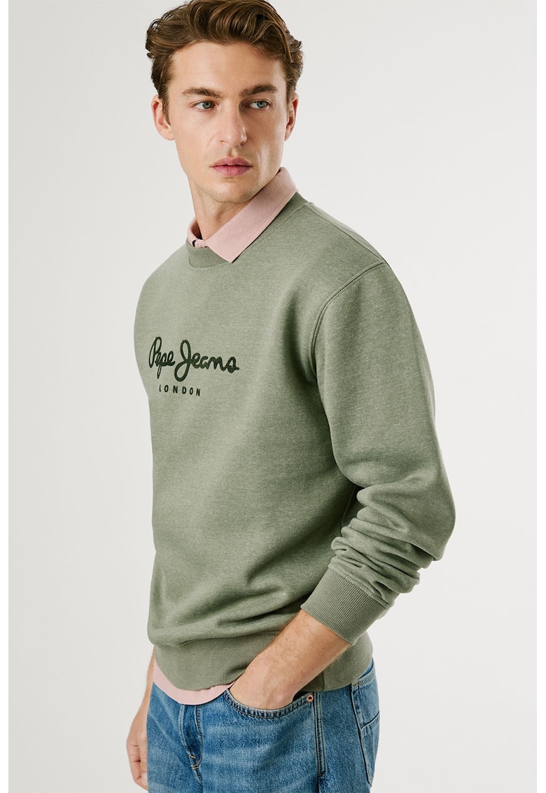 Bluza de trening regular fit cu decolteu la baza gatului