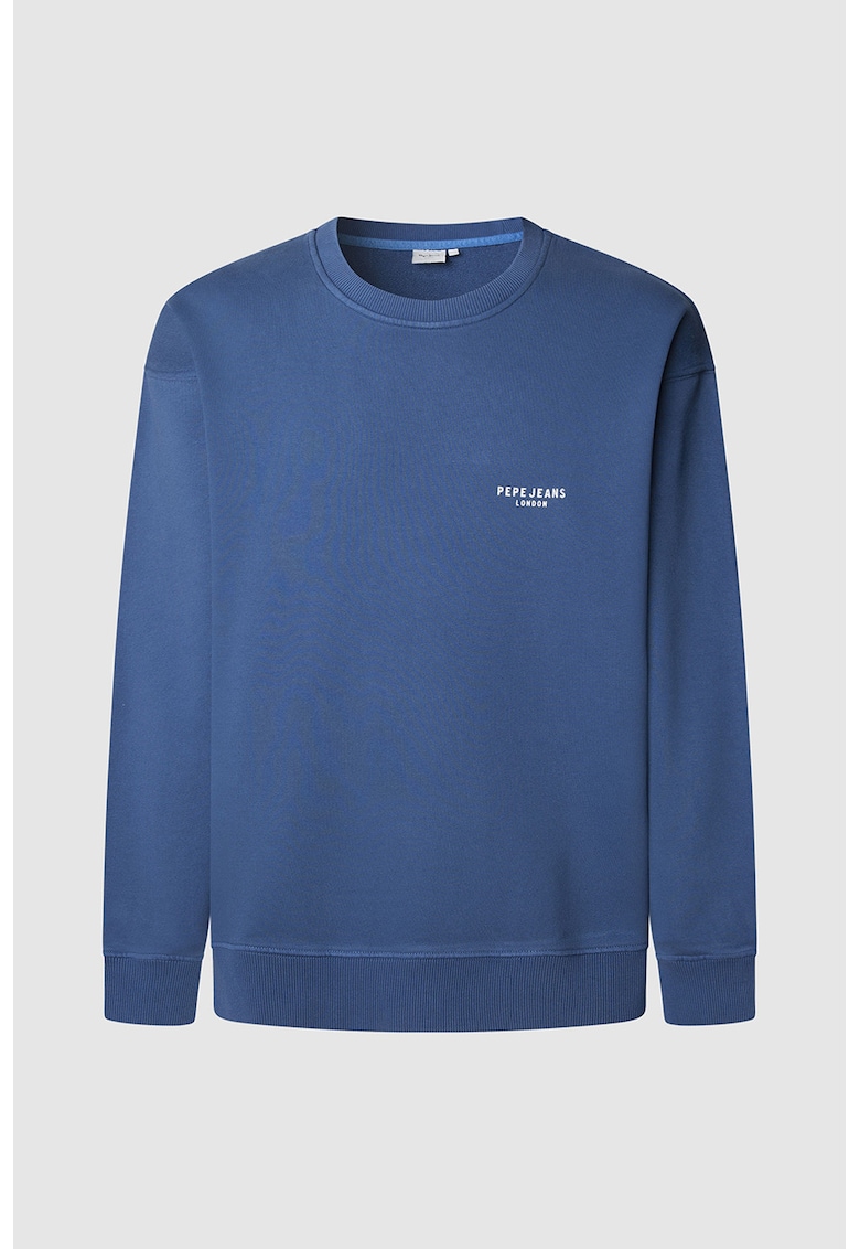 Bluza de trening cu imprimeu grafic si decolteu la baza gatului