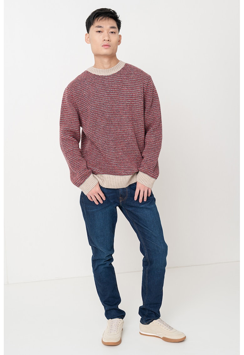 Pulover cu decolteu la baza gatului si maneci cazute - Multicolor