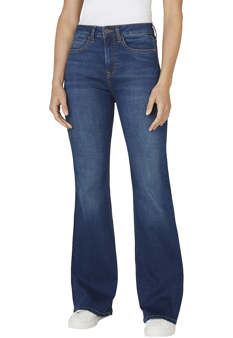 Blugi cu talie medie si croiala ampla