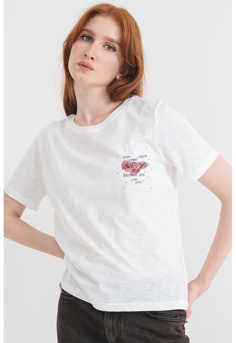Tricou de bumbac Babs - Galben/Negru stins/Alb optic
