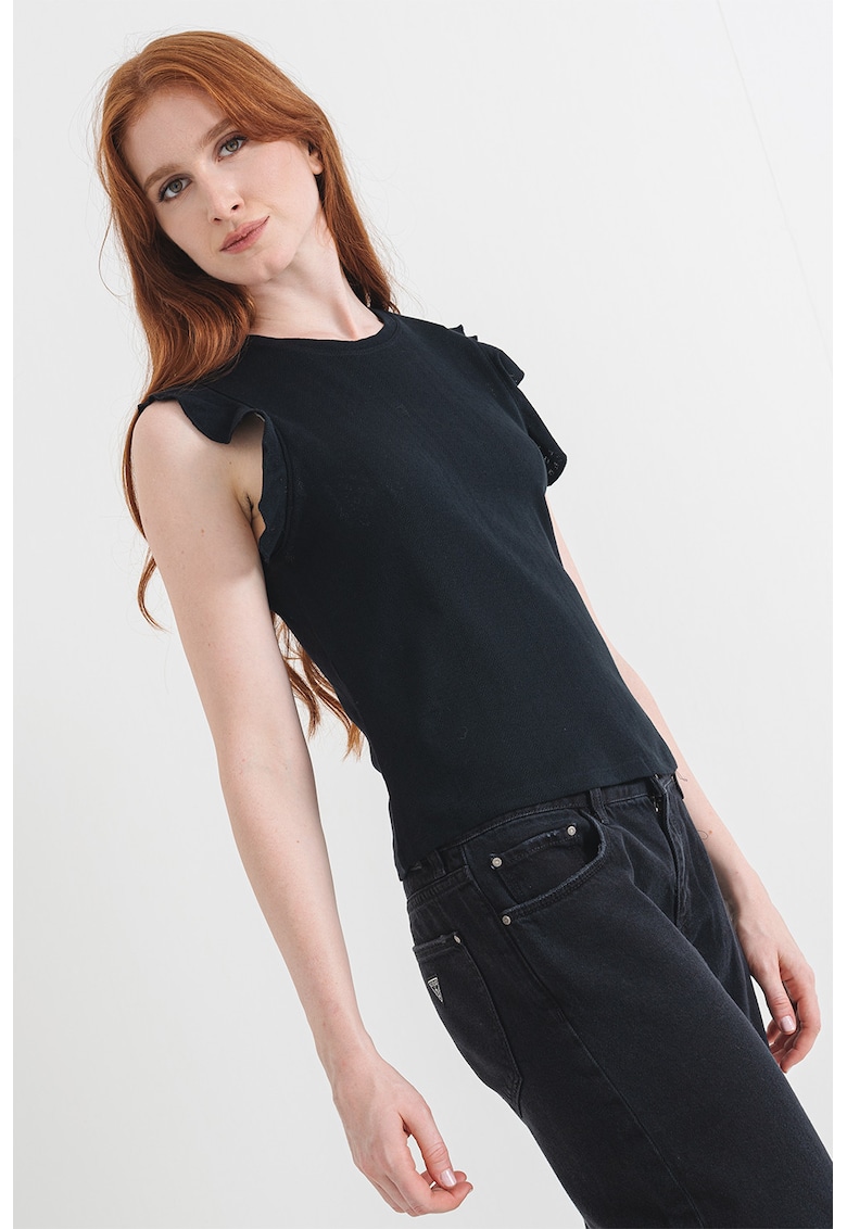 Tricou uni de bumbac - Negru