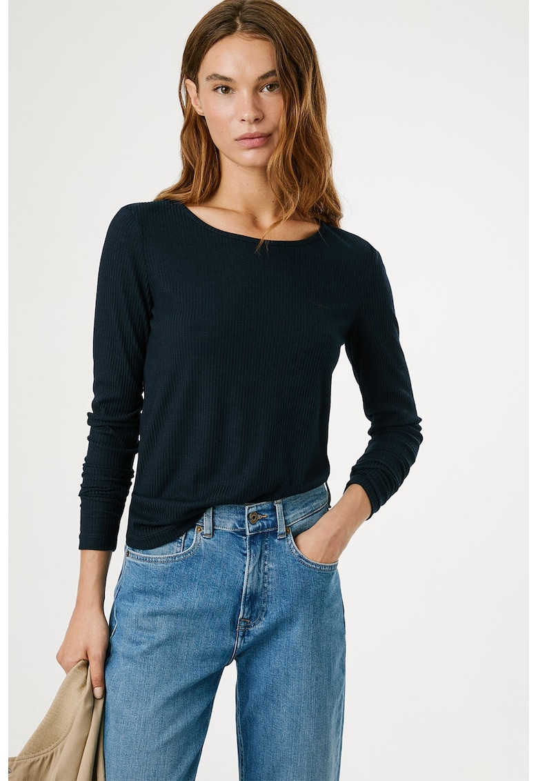 Bluza striata cu model uni