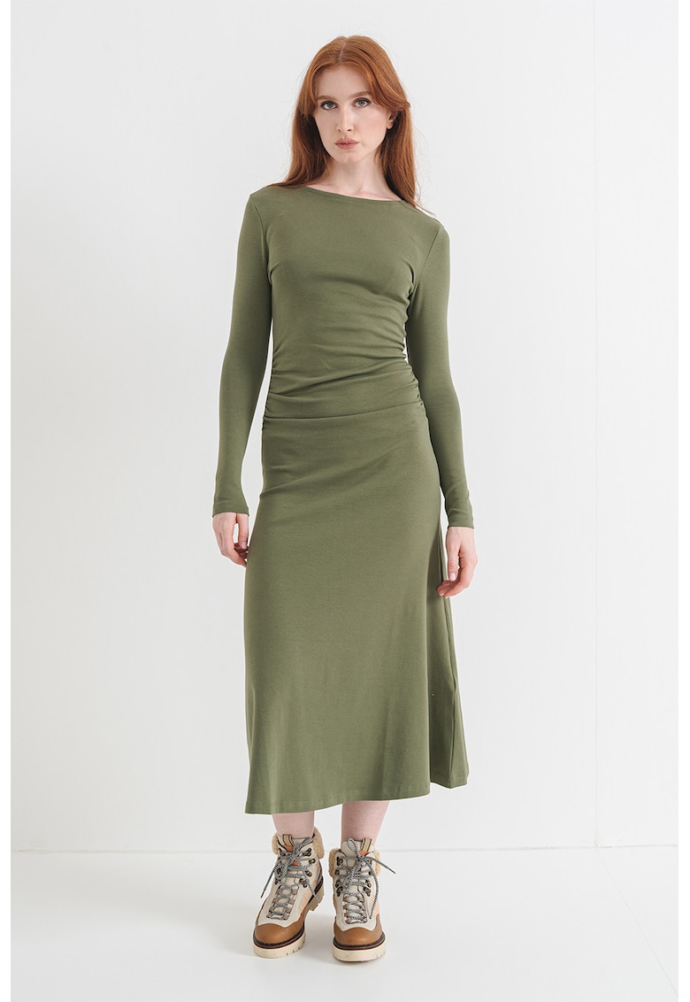 Rochie lunga cambrata - Verde feriga