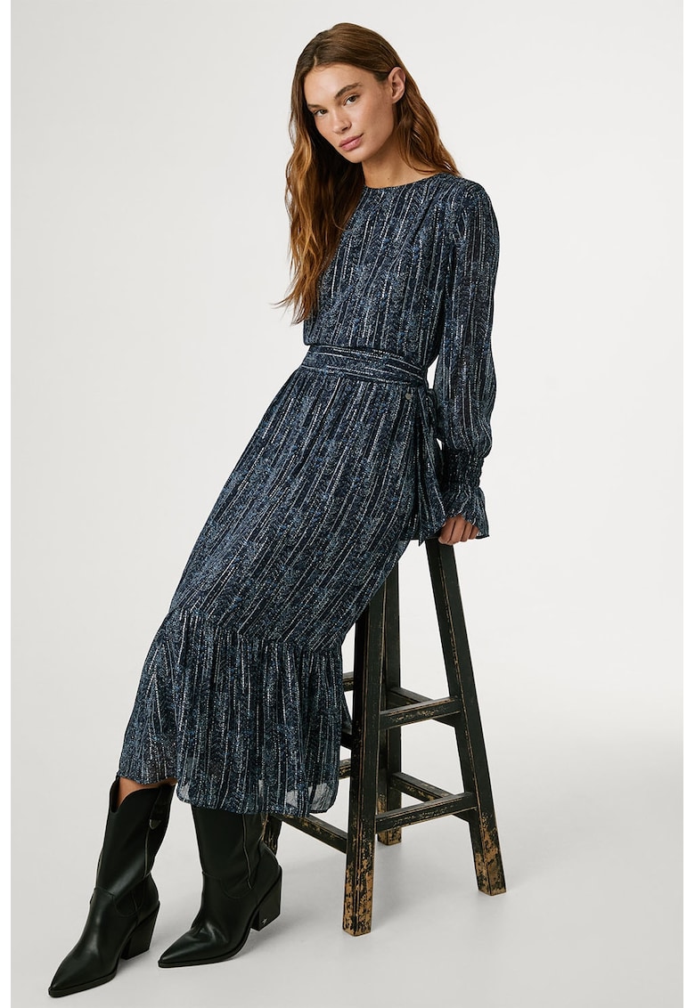 Rochie midi cu maneci lungi