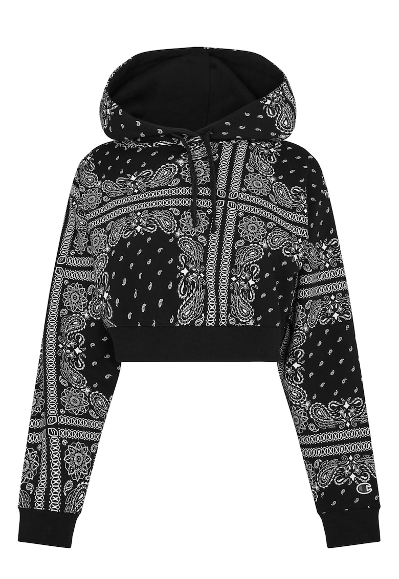 Hanorac crop cu imprimeu Paisley