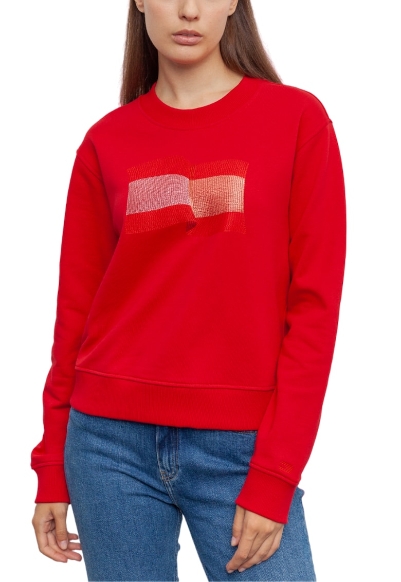 Bluza sport cu motive brodate Icon Regular - Bluza sport cu motive brodate Icon Regular -