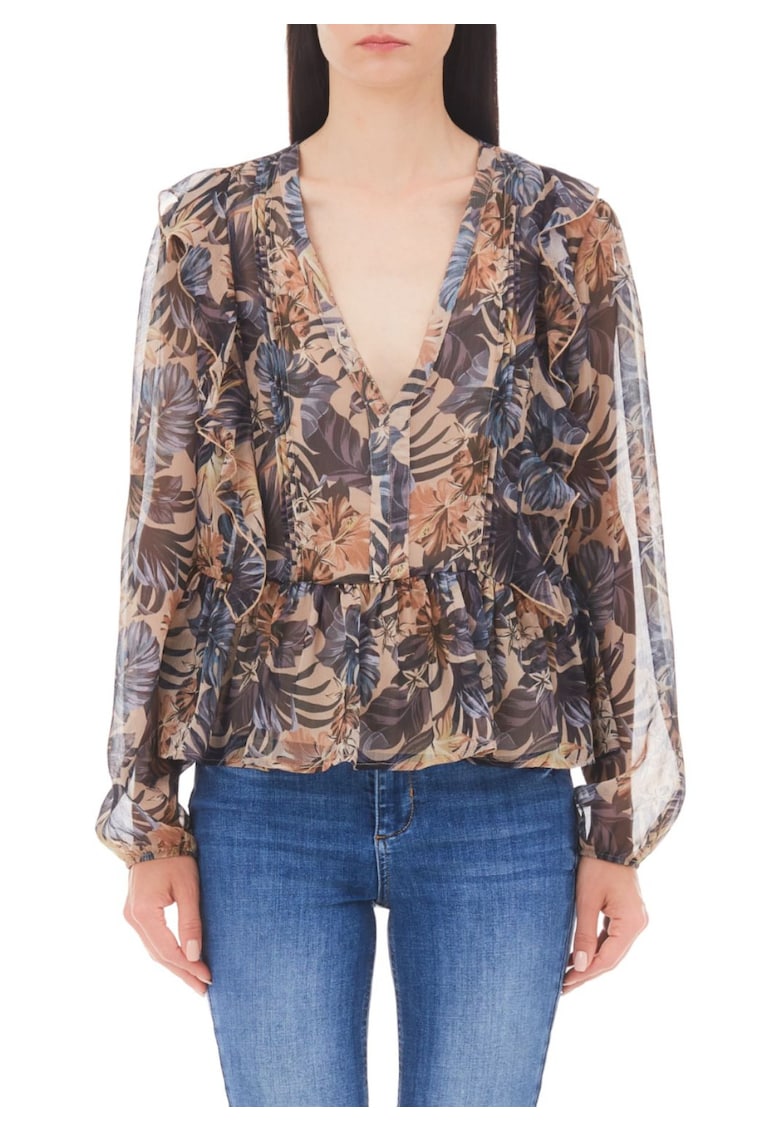 Bluza lejera cu imprimeu tropical - Bluza lejera cu imprimeu tropical -