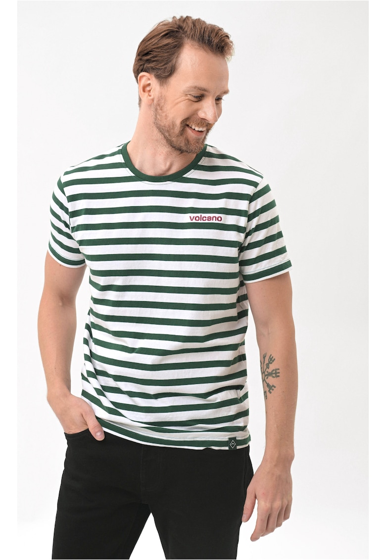 Tricou T-Air pentru barbati - verde cu dungi