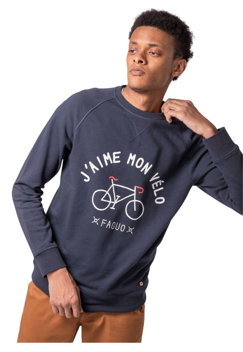 Bluza sport cu imprimeu frontal -