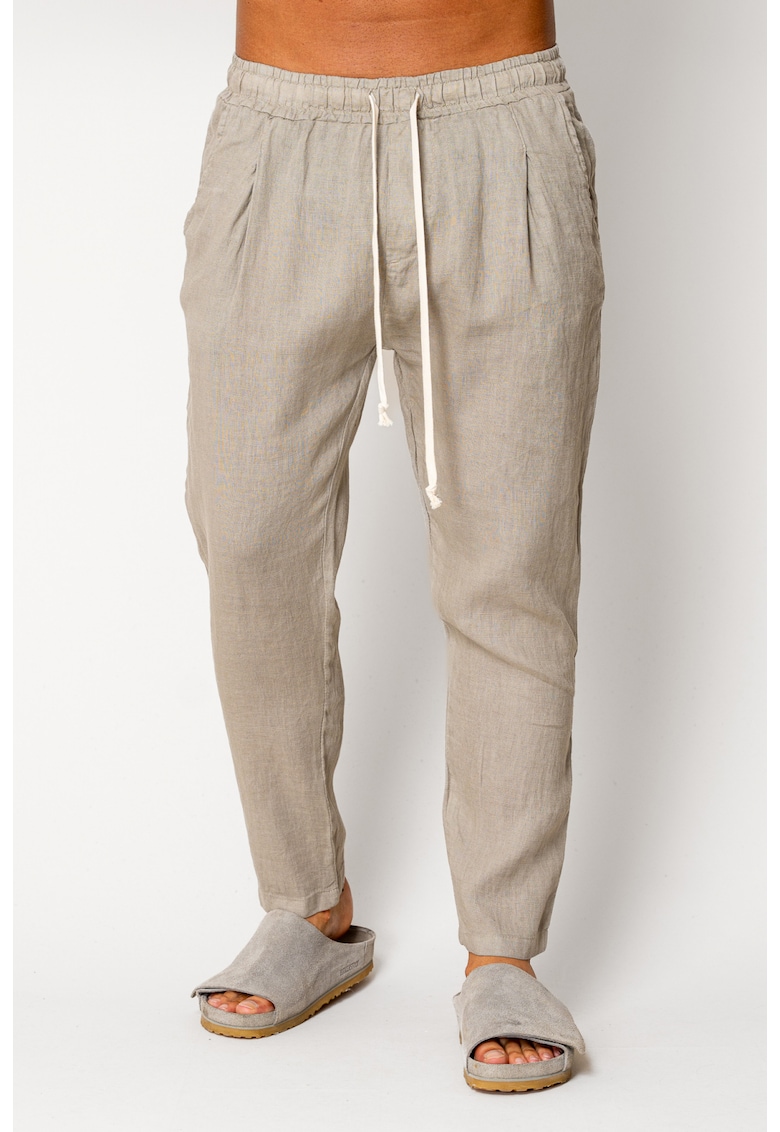 Pantaloni lung din IN cu snur Taupe I 17566