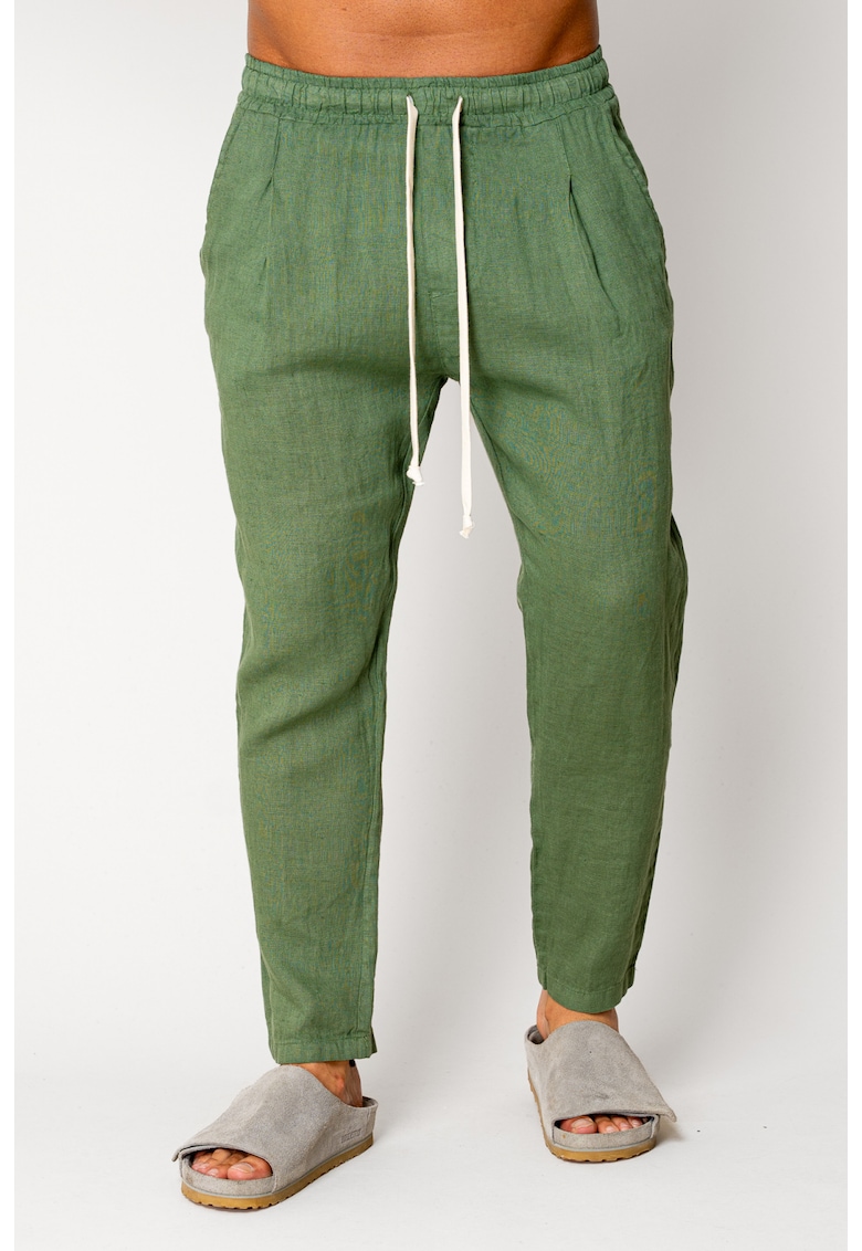 Pantaloni lung din IN cu snur Green 17548 - Verde