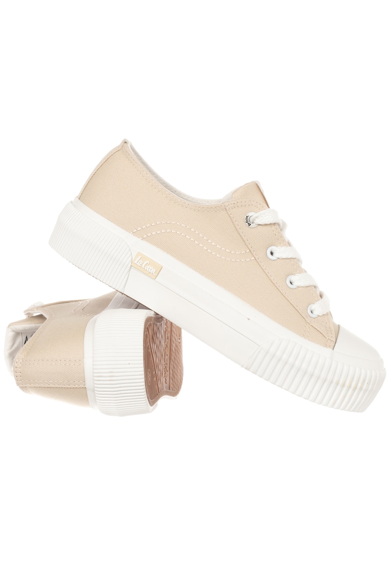 Pantofi Dama - Lcw-25-02-3326L - Bej/Alb - Talpa Din Cauciuc Pentdwqfu Aderenta - Material Sintetic - Material Textil - Lifestyle - Pentru - Bej