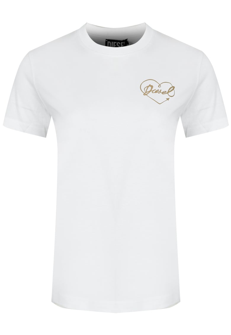 Tricou Dama - A16984-Rhera-100 - Alb - 100% Bumbac - Croi Simplu - Decolteu Rotund - Confortabile - de inalta calitate - pentru - Alb