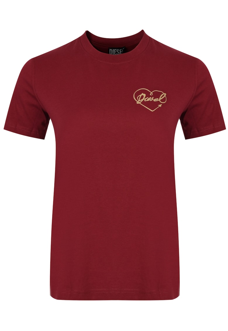 Tricou Dama - A16984-Rhera-44D - Bordo - 100% Bumbac - Croi Simplu - Decolteu Rotund - Confortabile - de inalta calitate - ideale pentru uz zilnic - Maroon