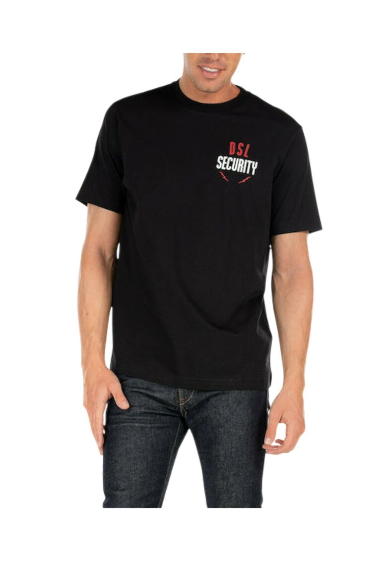Tricou din bumbac cu imprimeu text -