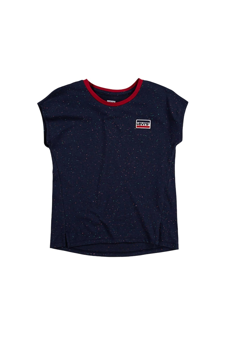 Tricou cu aplicatie logo pe piept - Albastru