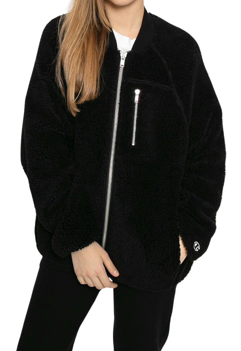 Jacheta bomber din material teddy -