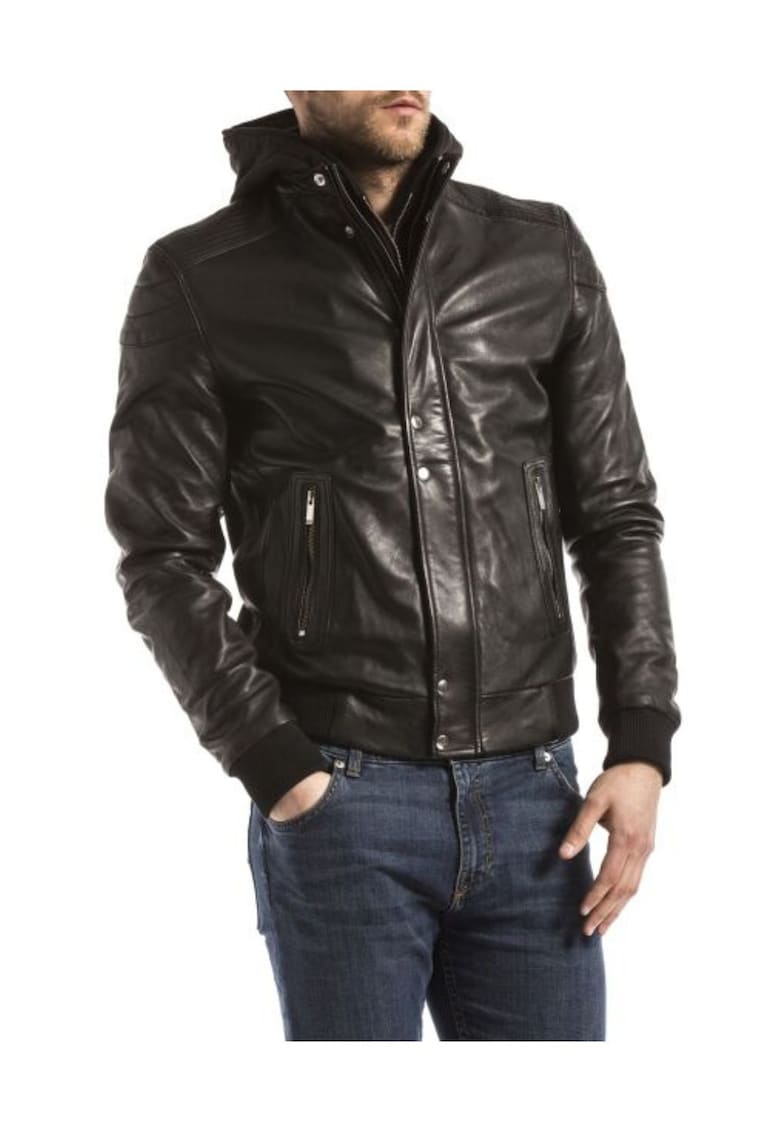 Jacheta de piele cu buzunare - Jacheta de piele cu buzunare -