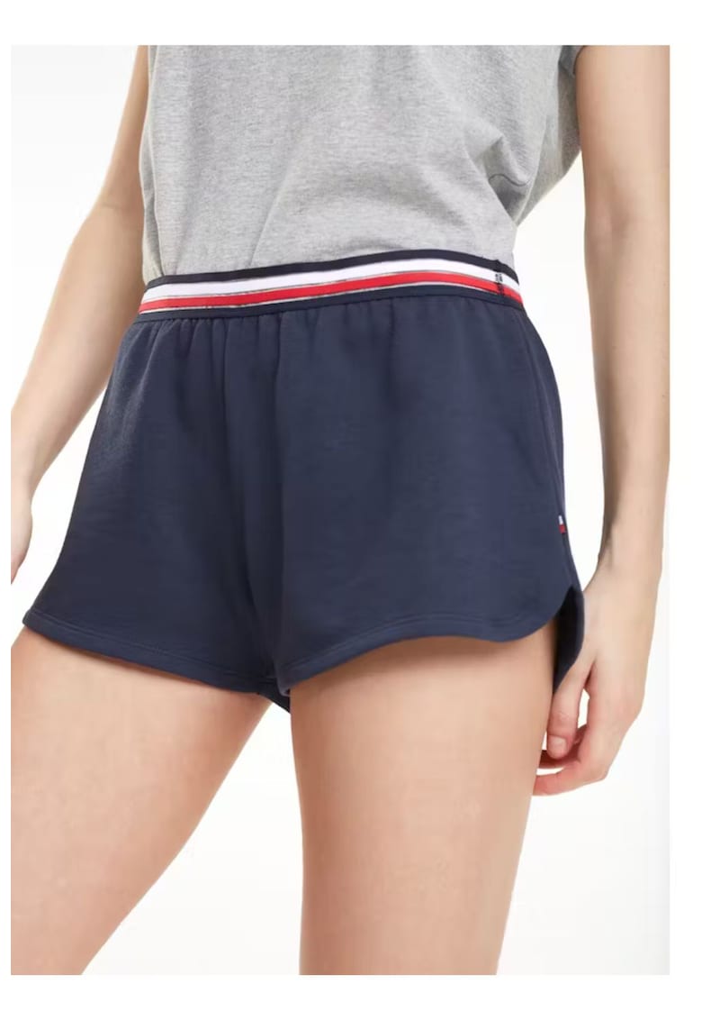 Pantaloni scurti cu banda contrastanta -