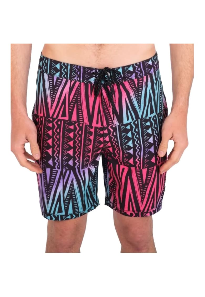 Pantaloni scurti de baie cu model si snur -