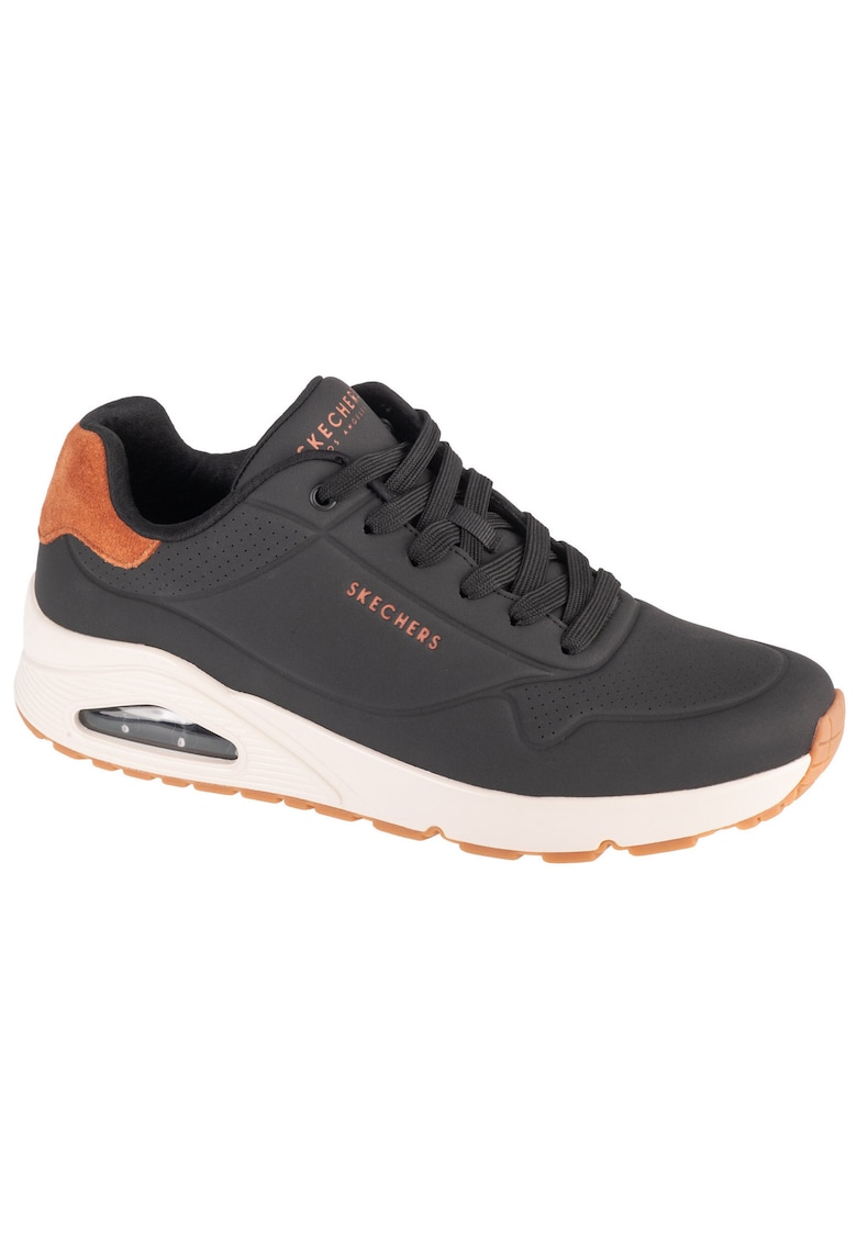 Skechers Pantofi sport cu insertii de piele intoarsa Uno-Suited On Air - Negru