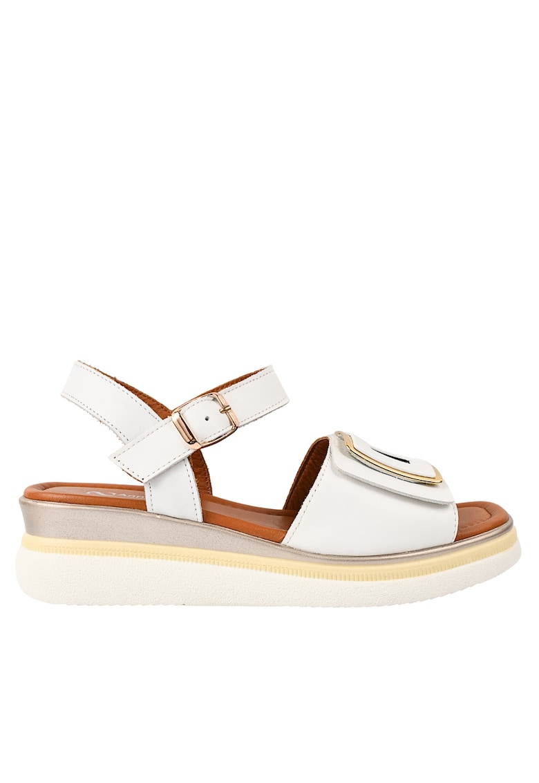 Sandale casual - dama -  D22-L1060 alb - piele naturala