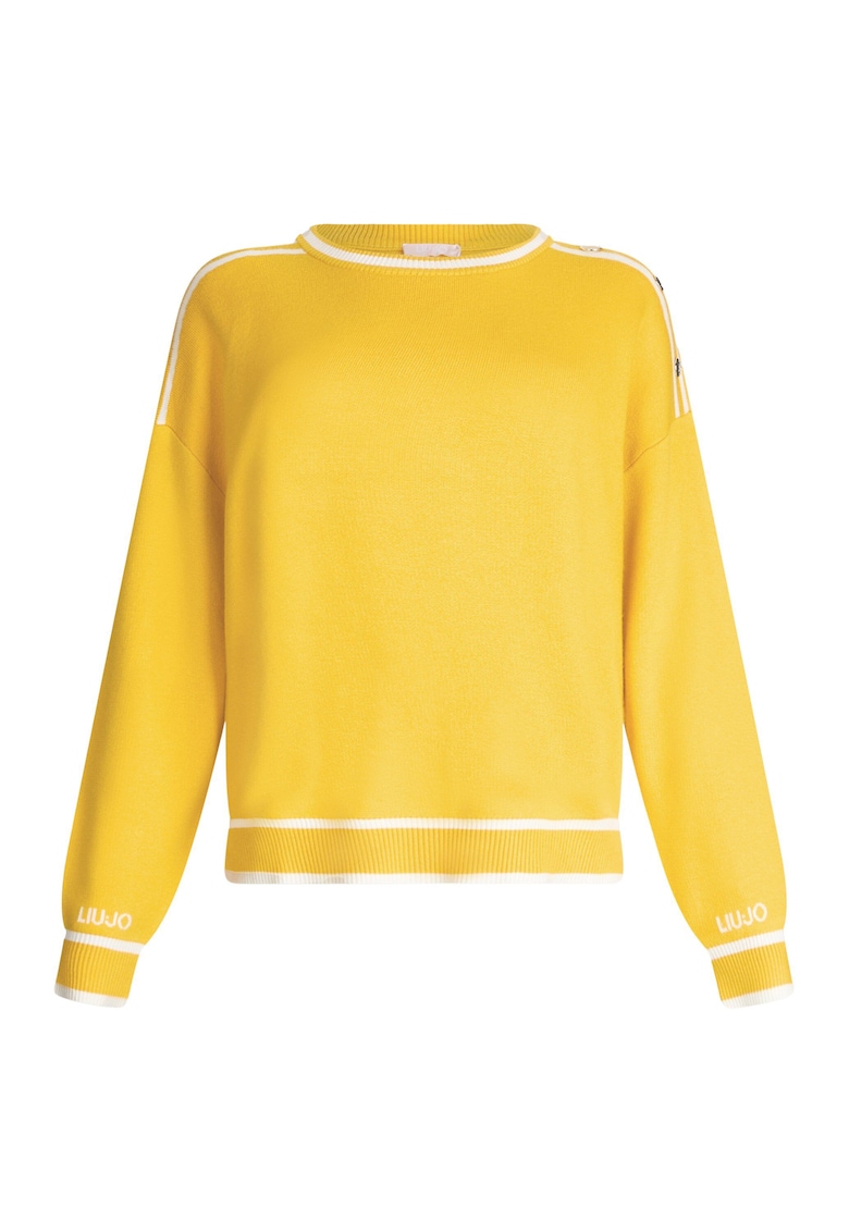 Pulover din amestec de matase cu nasturi decorativi