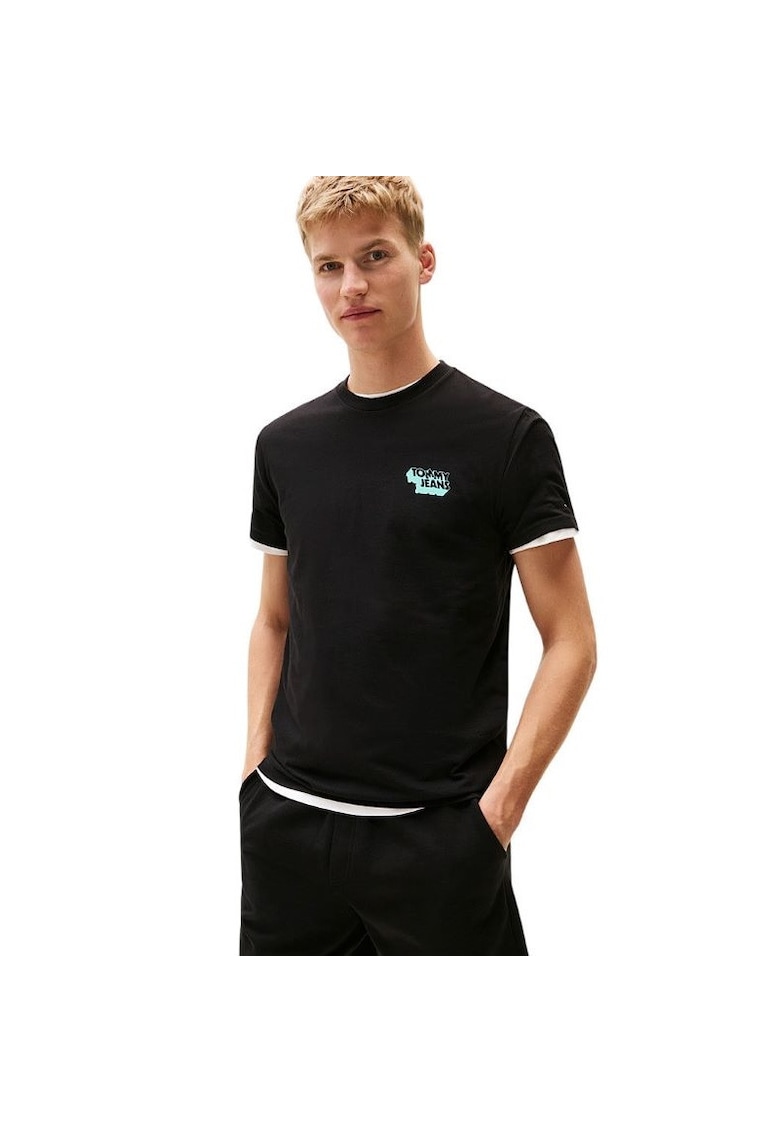 Tricou TJM SLIM STACK LOGO TEE EXT-DM0DM21539-BDS