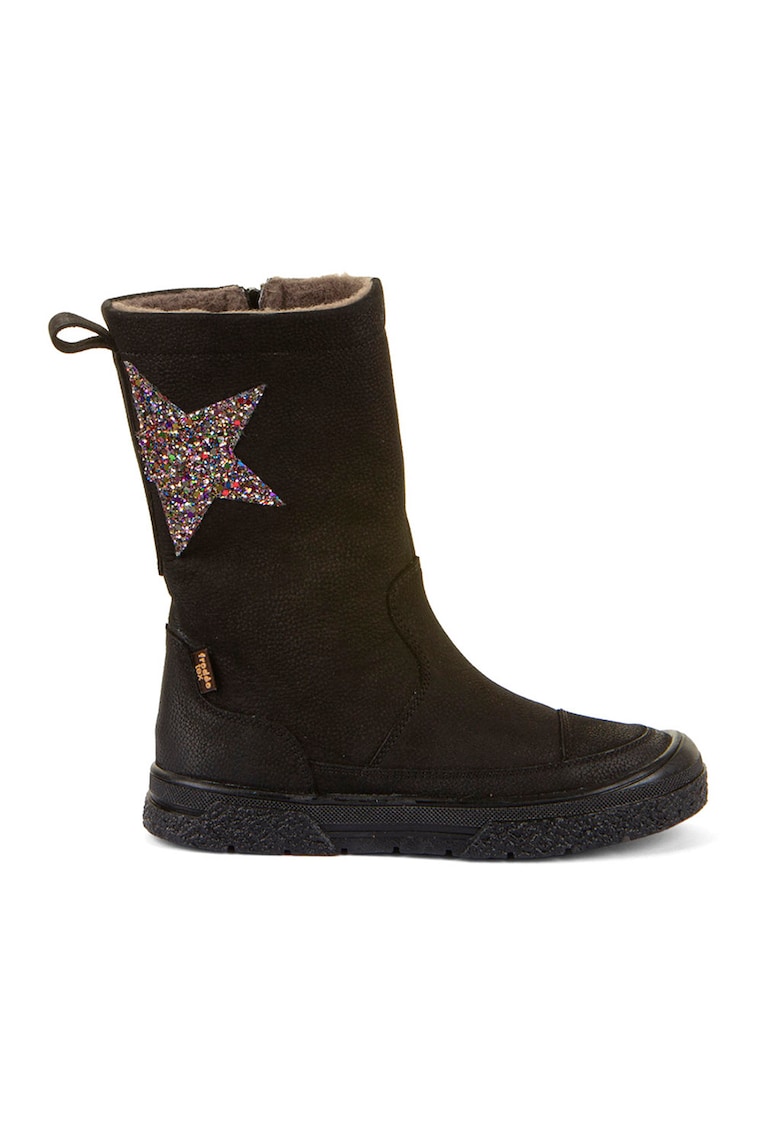 Cizme medii cu finisaj rezistent la apa si aplicatii cu strasuri