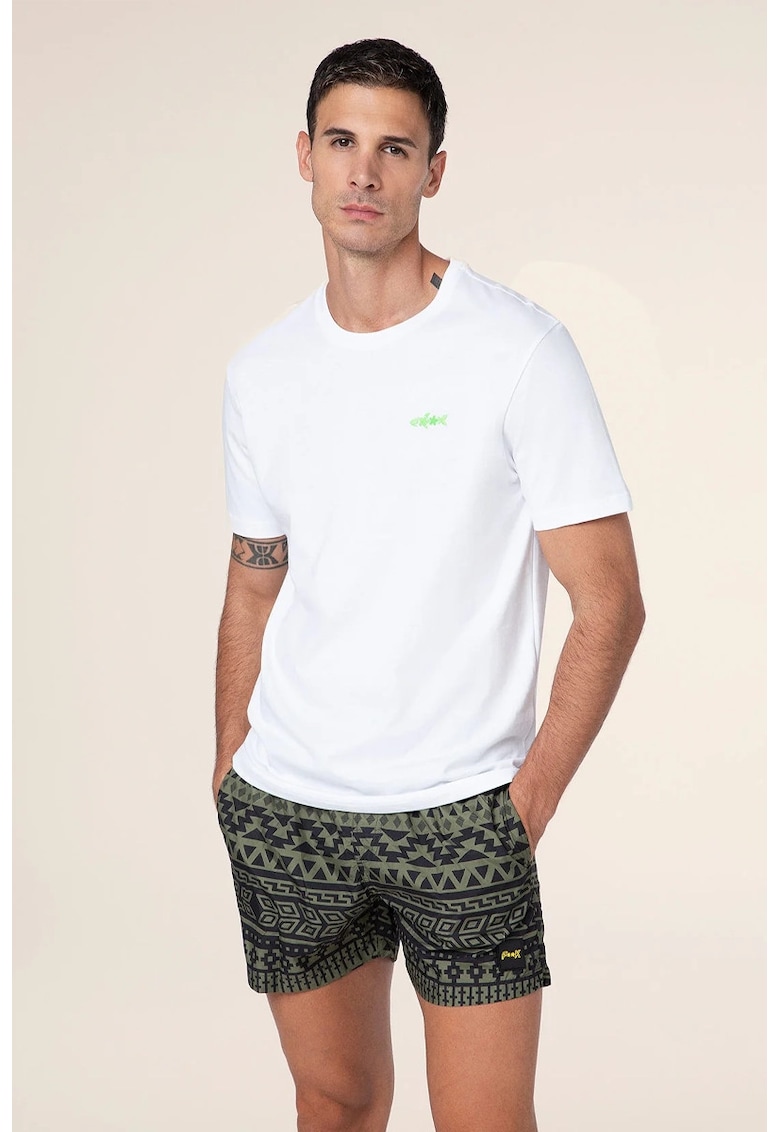 Tricou de plajă regular fit cu print frontal -