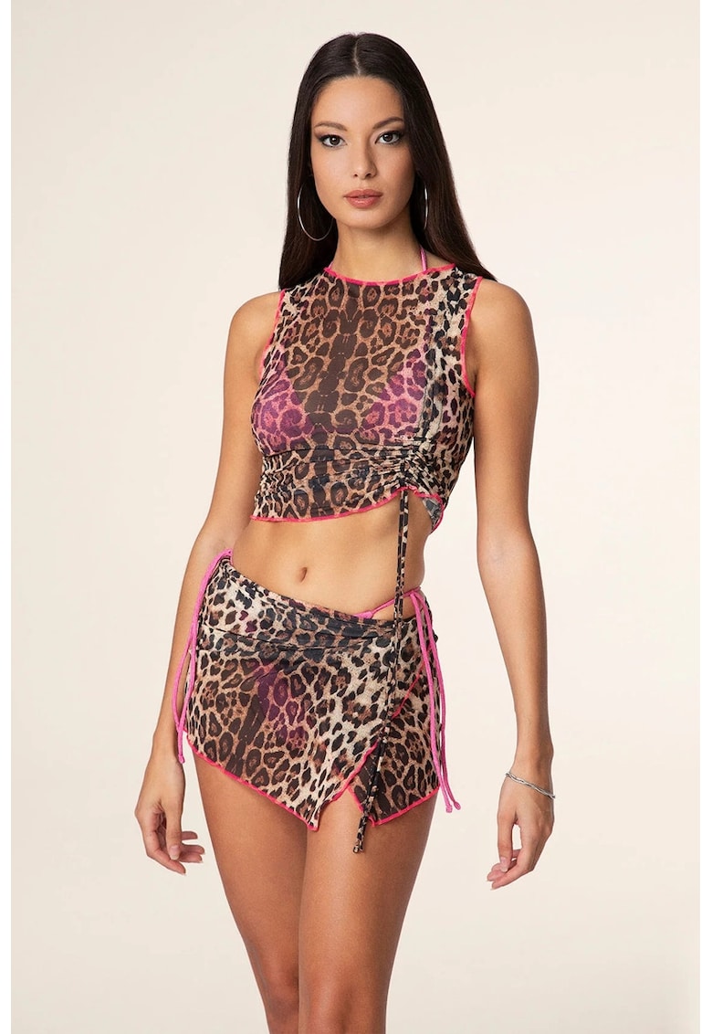 Fustă de plajă transparentă cu animal print - Fustă de plajă transparentă cu animal print -