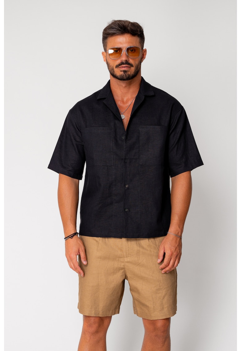 Camasa dIn In maneca scurta Black 17643 - Negru